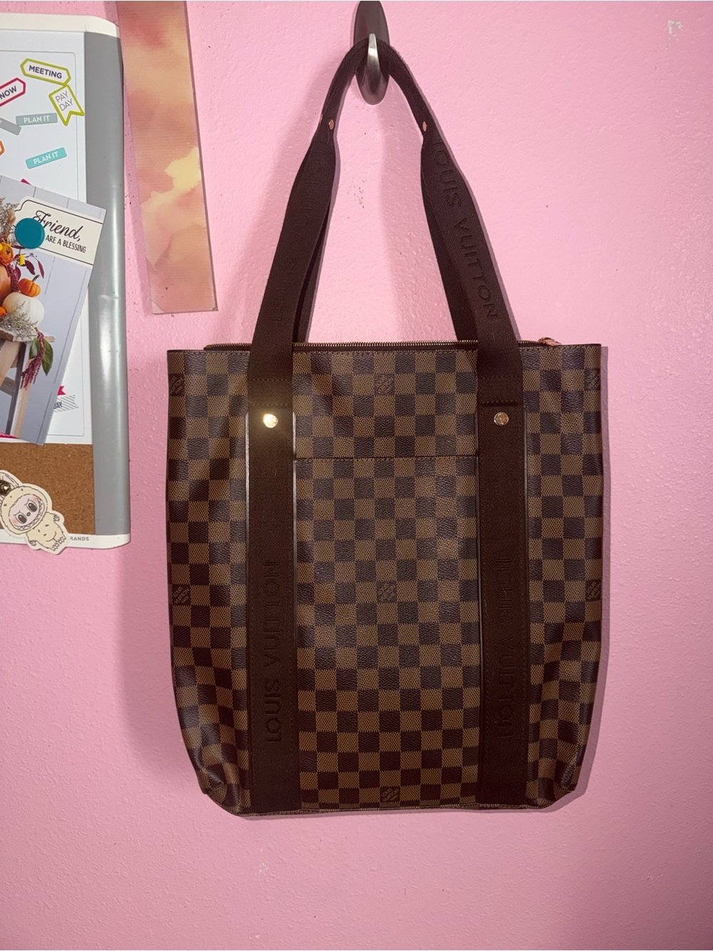 Authentic Louis Vuitton Cabas Beaubourg tote bag in Damier Ebene canvas